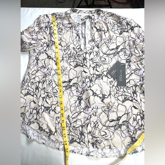 NORDSTROM Signature Cream abstract print balloon sleeve top size XXS. - Picture 14 of 14
